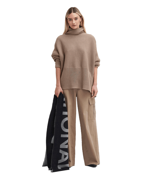 Roberta Roll Neck Jumper - Beige