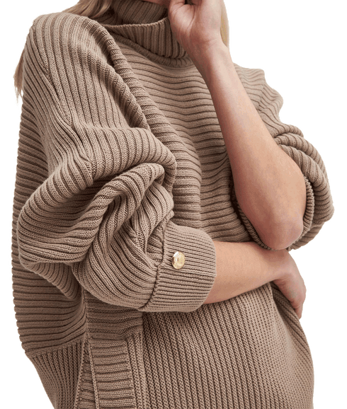 Roberta Roll Neck Jumper - Beige
