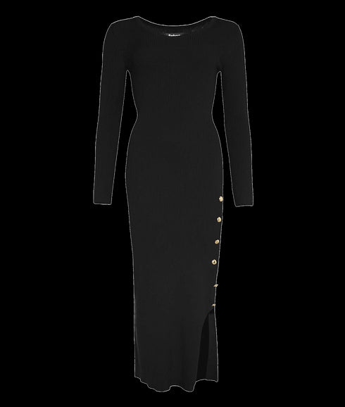 Laia Knitted Midi Dress - Black