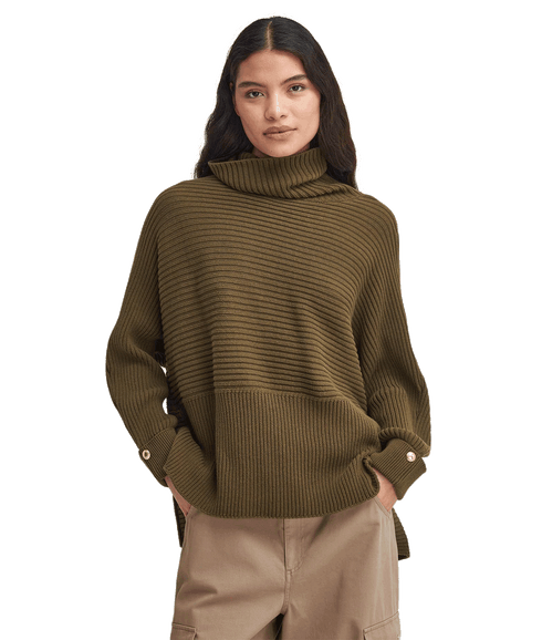 Roberta Roll Neck Jumper - Green