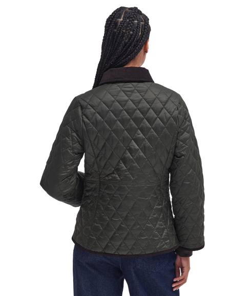 Fitted Beadnell Quilted Jacket - Sage/Ancient