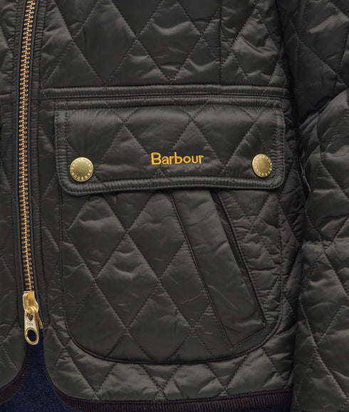 Fitted Beadnell Quilted Jacket - Sage/Ancient