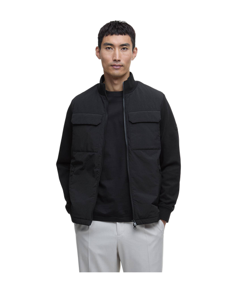 Ethan Funnel Neck Quilted Sweat - Black