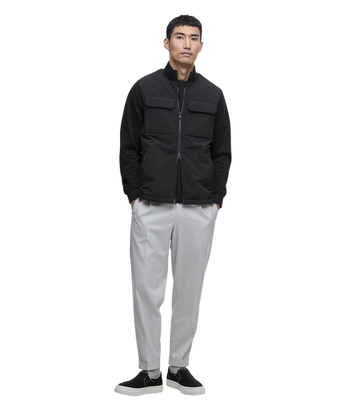 Ethan Funnel Neck Quilted Sweat - Black