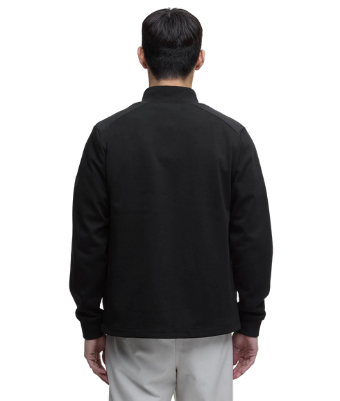 Ethan Funnel Neck Quilted Sweat - Black