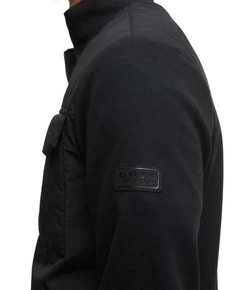 Ethan Funnel Neck Quilted Sweat - Black