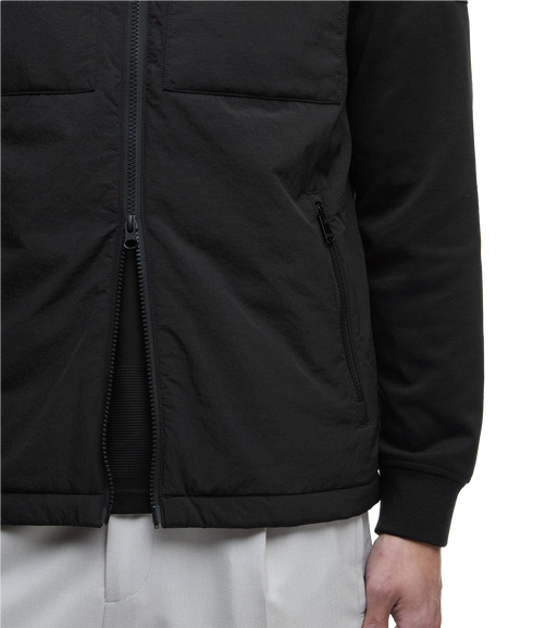 Ethan Funnel Neck Quilted Sweat - Black