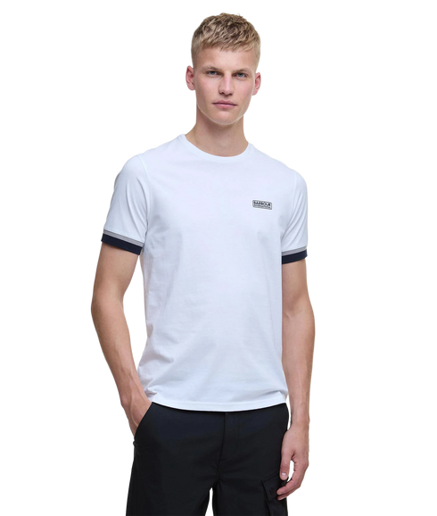 Deep Cuff Evan Tipped T-Shirt - White