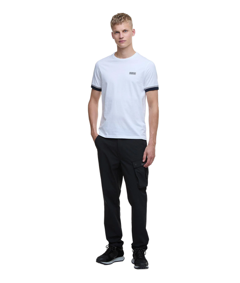Deep Cuff Evan Tipped T-Shirt - White