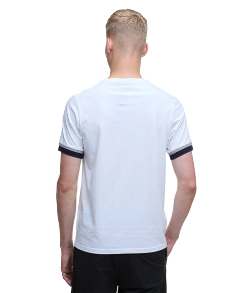 Deep Cuff Evan Tipped T-Shirt - White
