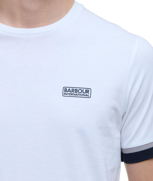 Deep Cuff Evan Tipped T-Shirt - White