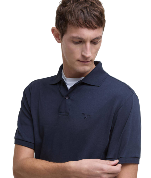 Hylton Interlock Tailored Fit Polo Shirt - Navy