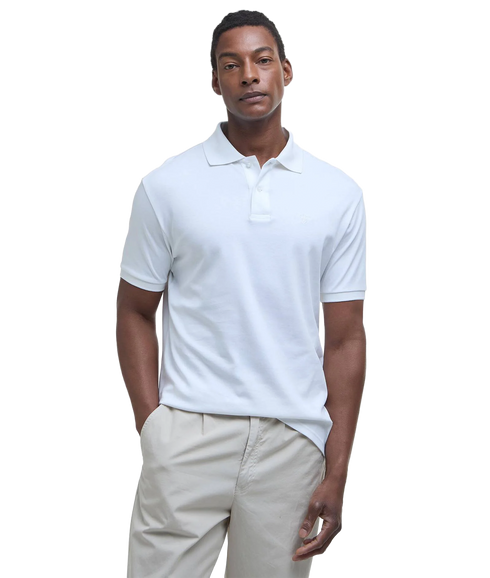 Hylton Interlock Tailored Fit Polo Shirt - White
