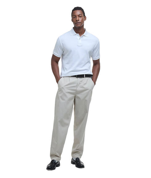 Hylton Interlock Tailored Fit Polo Shirt - White