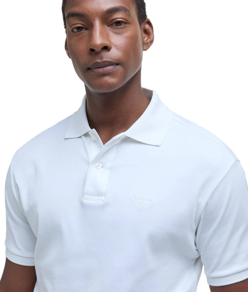 Hylton Interlock Tailored Fit Polo Shirt - White
