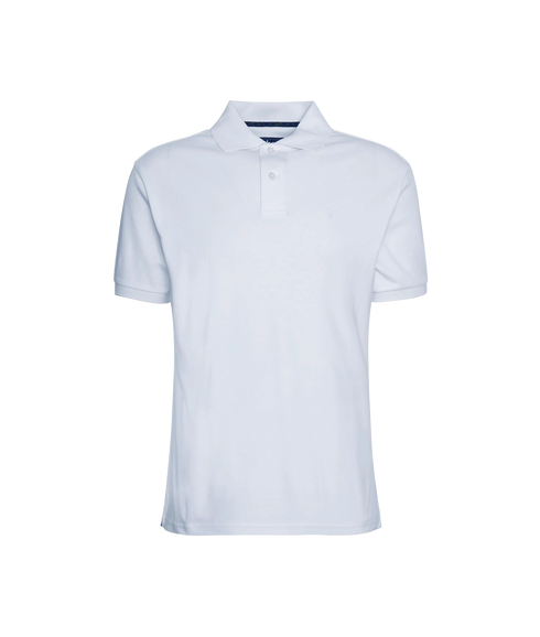 Hylton Interlock Tailored Fit Polo Shirt - White