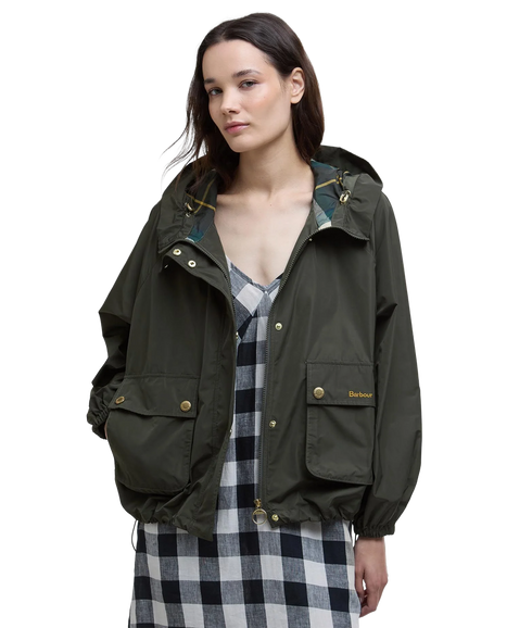 Barbour Mae Showerproof - Olive/Ancient Tartan