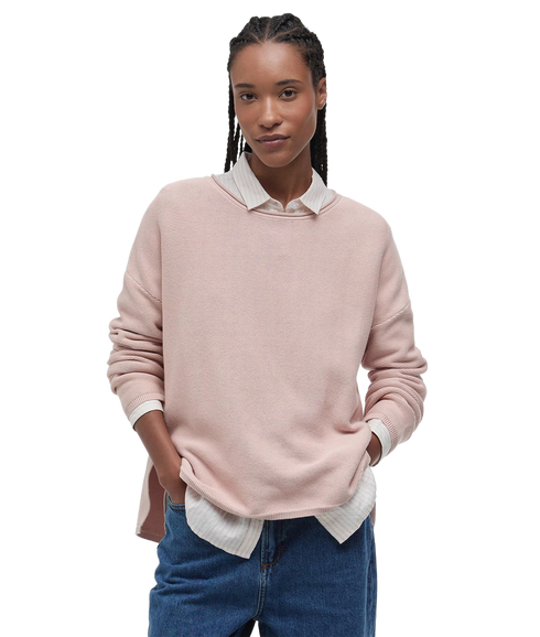 Barbour Marine Crew Neck Knit Jumper - Primrose Pink