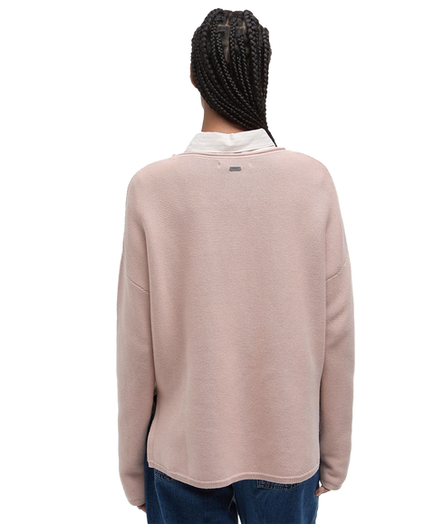 Barbour Marine Crew Neck Knit Jumper - Primrose Pink