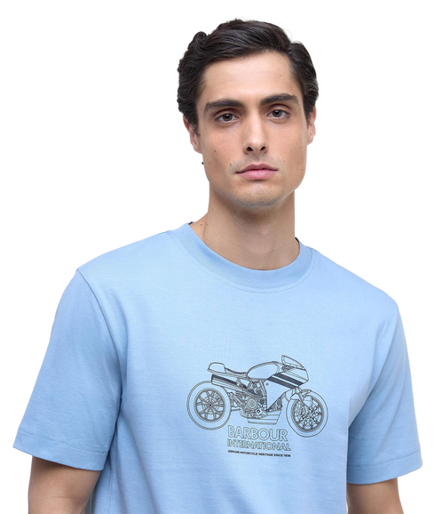 Topher Motorbike T-Shirt - Cool Blue