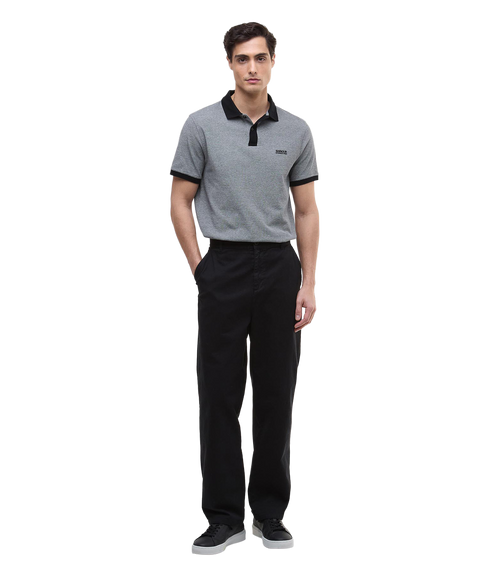 Morley Oxford Polo Shirt - Black/Whisper White