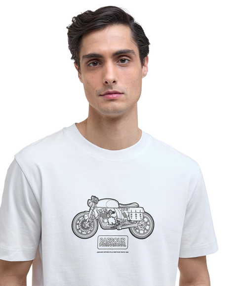 Morris Motorbike Graphic T-Shirt - Whisper White