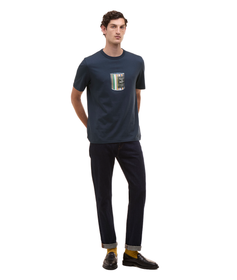 Barbour x Paul Smith Wax Can T-Shirt - Champion Blue