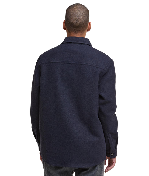 Marlow Tailored Wool Blend Overshirt - Navy Marl