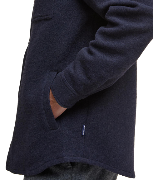 Marlow Tailored Wool Blend Overshirt - Navy Marl