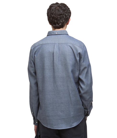 Buckley Tailored Herringbone Shirt - Dark Navy