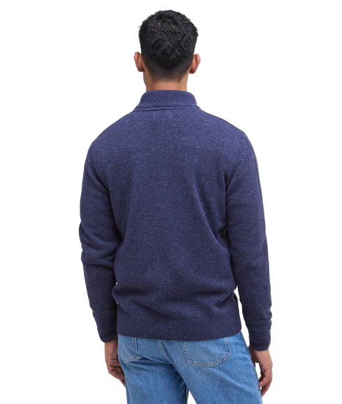 Essential Tisbury Half Zip Knitted Jumper - Deep Blue