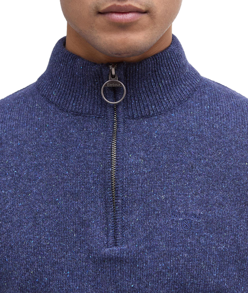 Essential Tisbury Half Zip Knitted Jumper - Deep Blue