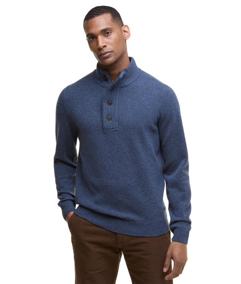 Essential Patch Half Zip Knitted Jumper - Dark Indigo