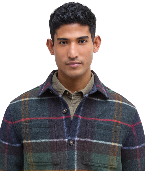 Chapter Tailored Check Overshirt - Midnight Oak Tartan