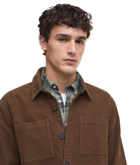 Regular Moleskin Overshirt - Dark Sand