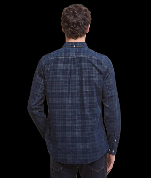Southfield Tailored Checked Cord Shirt - Dark Navy