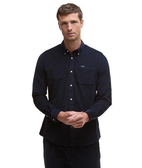 Ramsey Tailored Cord Shirt - Navy/Red