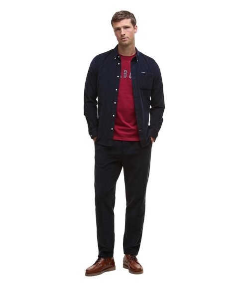 Ramsey Tailored Cord Shirt - Navy/Red