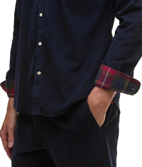 Ramsey Tailored Cord Shirt - Navy/Red