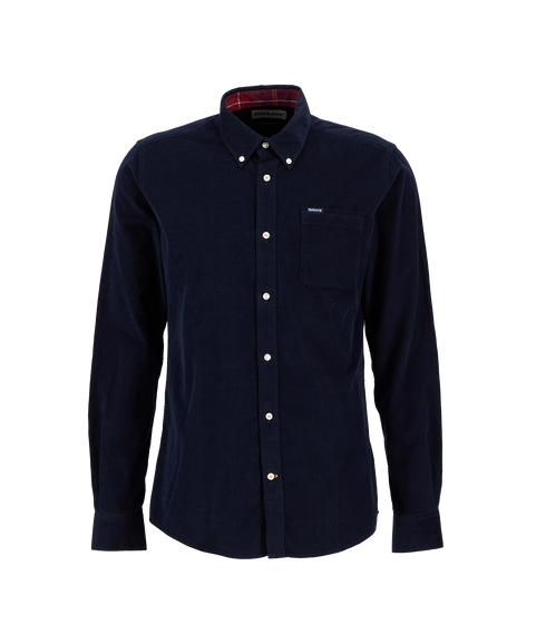Ramsey Tailored Cord Shirt - Navy/Red