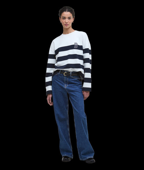 Faye Sweatshirt - Cloud/Navy Stripe