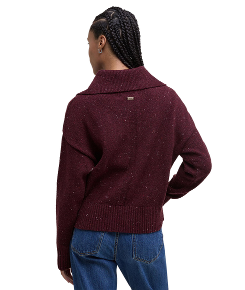 Lavensdale Half Zip Knitted Jumper - Black Cherry