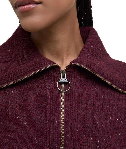 Lavensdale Half Zip Knitted Jumper - Black Cherry