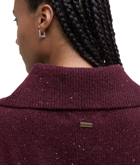 Lavensdale Half Zip Knitted Jumper - Black Cherry
