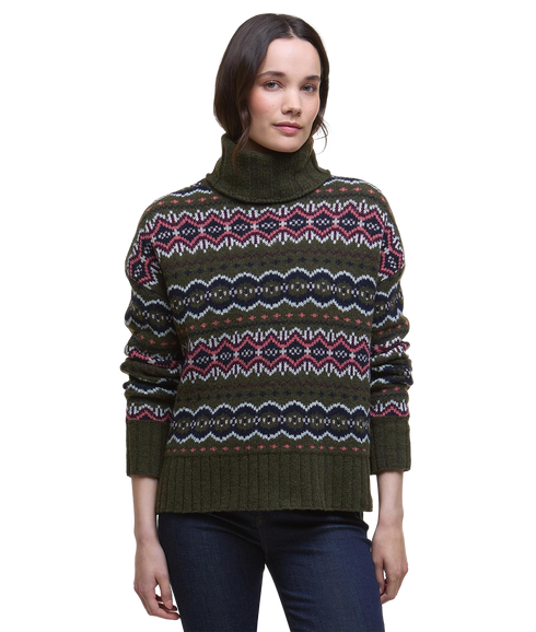 Helen Knitted Jumper - Olive Multi