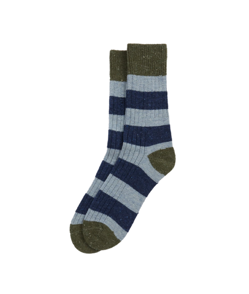 Houghton Stripe Socks - Bluestone
