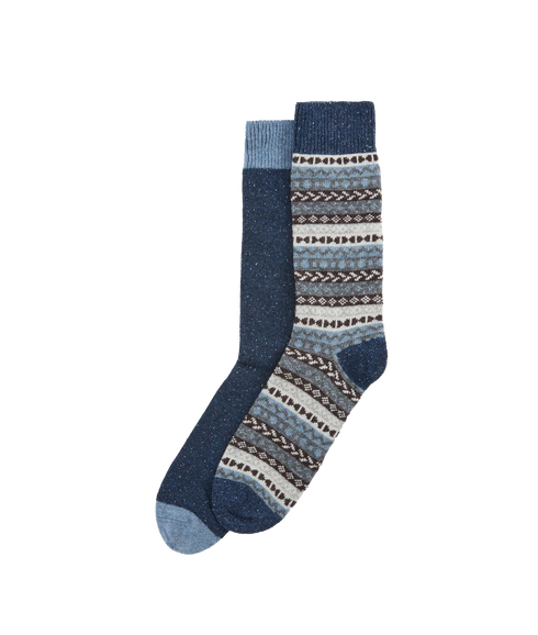 Fair Isle Sock 2 Pack - Midnight Oak Mix