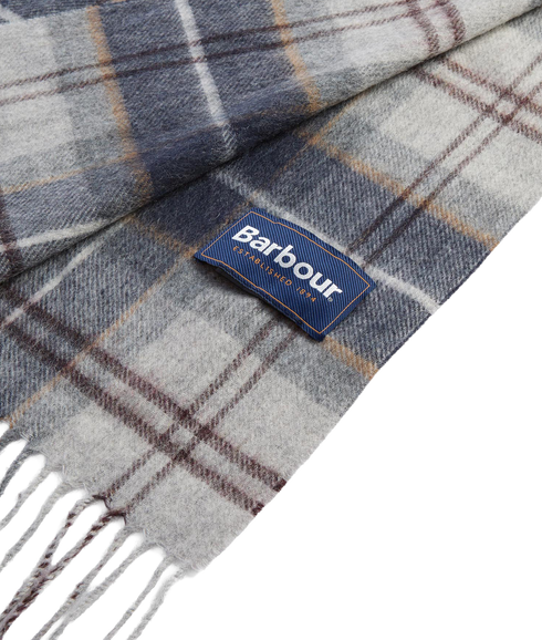 Wool Cashmere Tartan Scarf - Grey Midnight Tartan