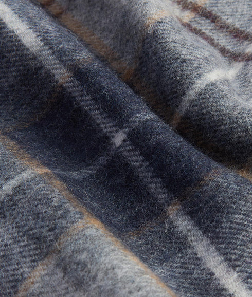 Wool Cashmere Tartan Scarf - Grey Midnight Tartan