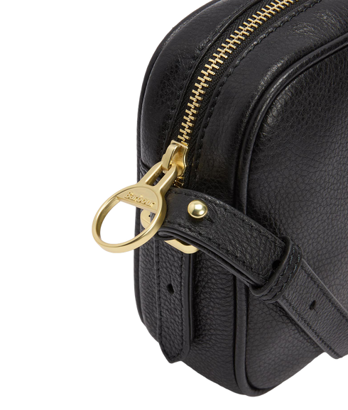 Daphne Leather Crossbody Bag - Black